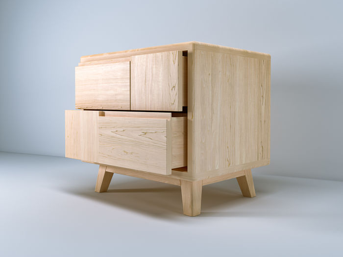 Handcrafted Scandinavian-Style Two-Drawer Bedside Table