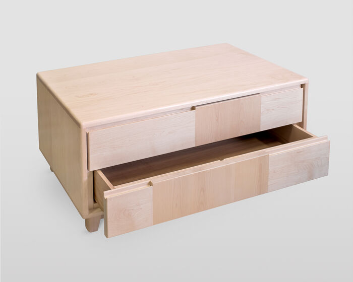 Moderner skandinavischer Nachttisch mit zwei Schubladen