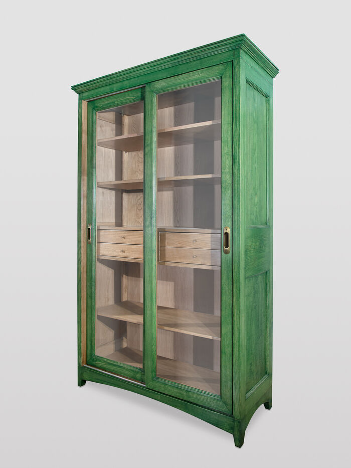 Green Sliding Doors Bookshelf