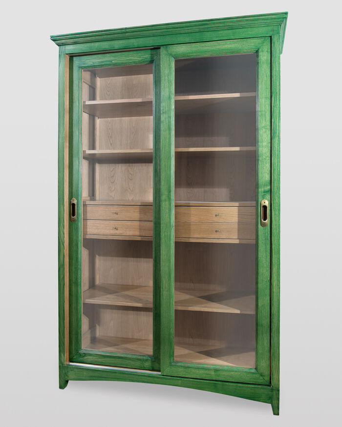 Green Sliding Doors Bookshelf