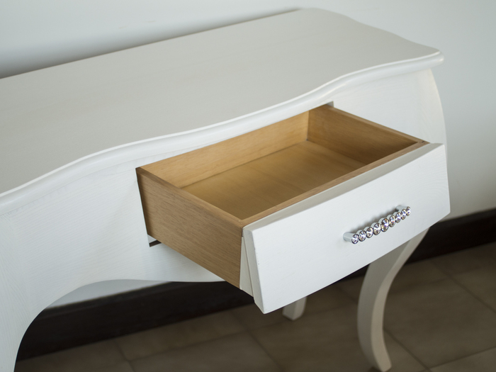 White Console in ash wood