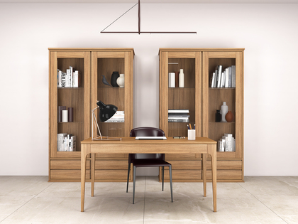 Vitrine aus Eiche in minimalistischem Stil