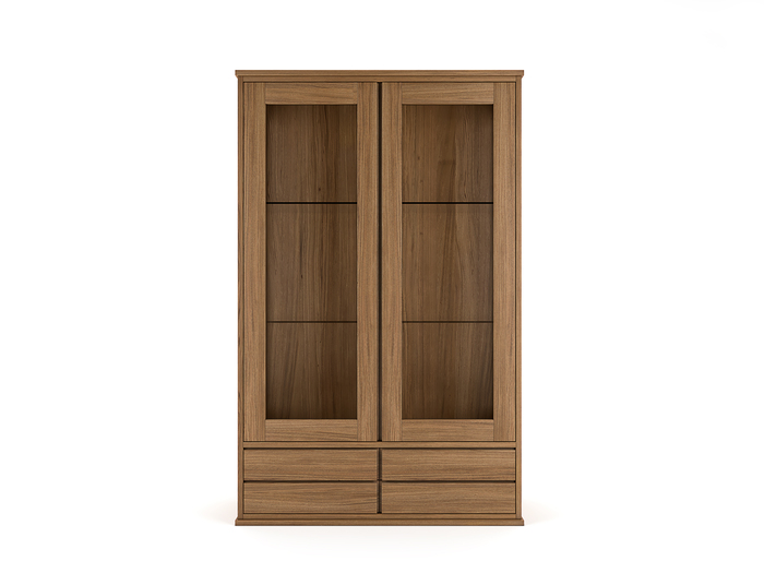 Minimal style solid Oak Wood Display Cabinet