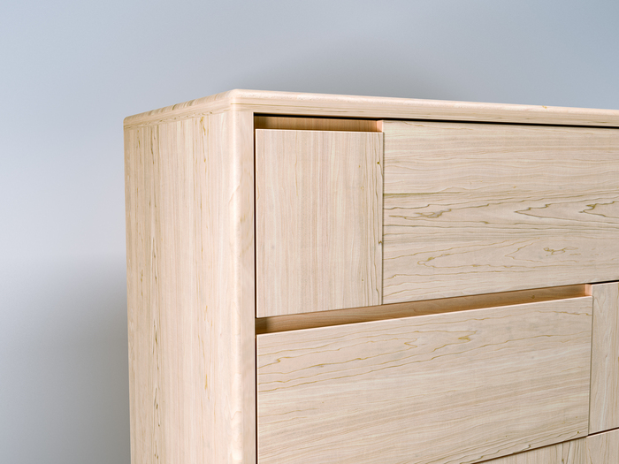 Comò artigianale in stile scandinavo con tre cassetti