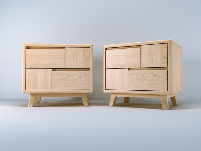 Nachtschrank im skandinavischen Stil