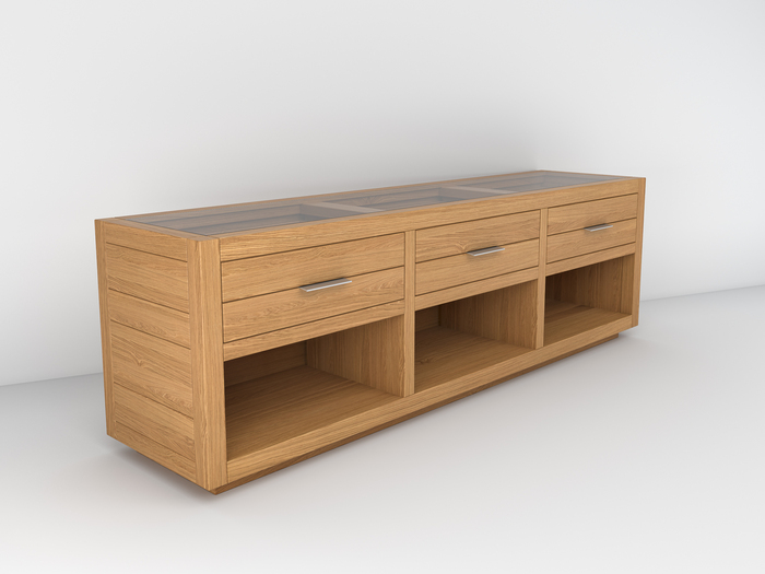 Tv - möbel mit Top aus Glas