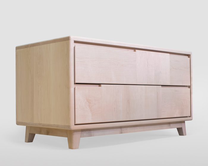 Modern Scandinavian-Style Nightstand with Two Drawers