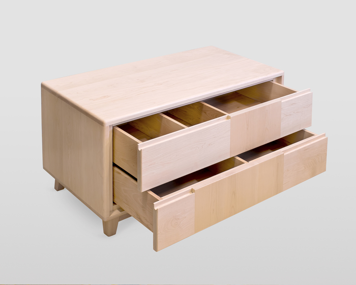 Modern Scandinavian-Style Nightstand with Two Drawers