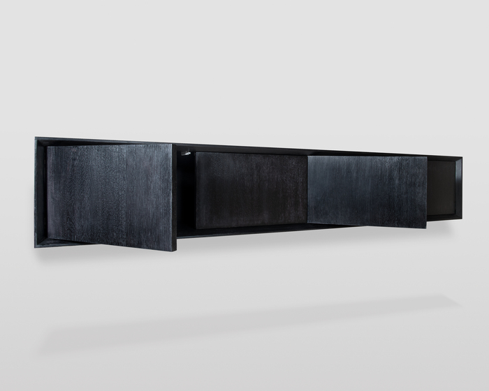 Wandvitrine im minimalistischen Stil