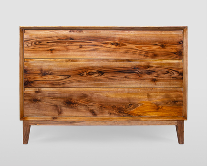 Walnut Three Drawer Dresser