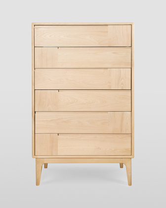Dovetail Scandinavian Six-Drawer Dresser