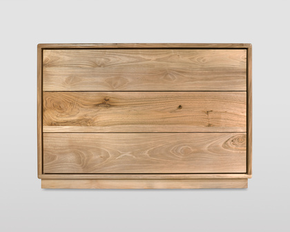 Modern Walnut Three Drawers Dresser