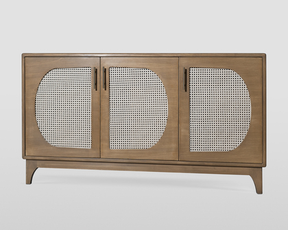 Sideboard im skandinavischen Stil mit Türen aus Wien-Stroh