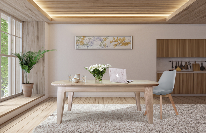 Handgefertigter Esstisch aus massiver Esche im modernen Stil