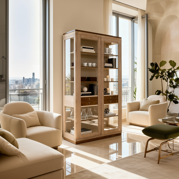 Vitrine im minimalistischen Stil, 2-türig 