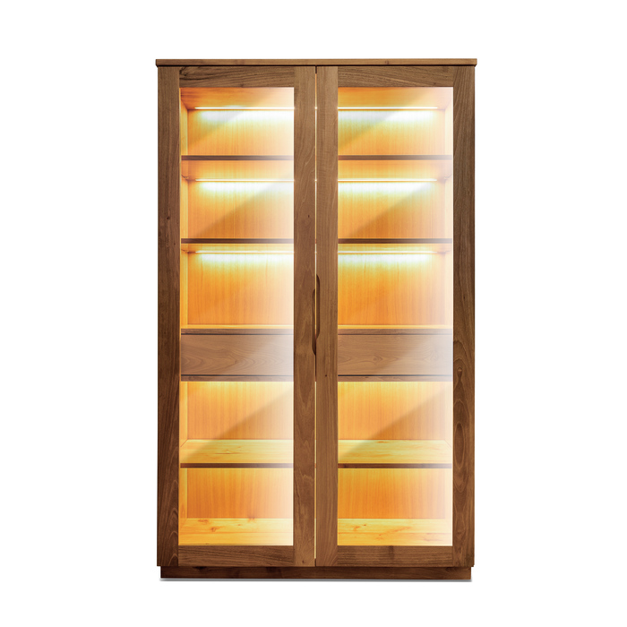 Walnut and Oak Display Cabinet – Contemporary Minimalist Design