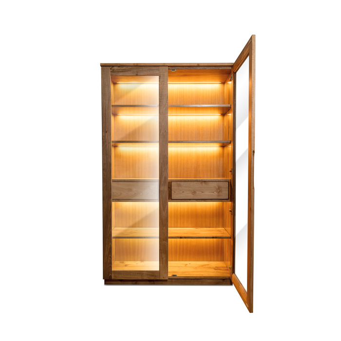 Walnut and Oak Display Cabinet – Contemporary Minimalist Design