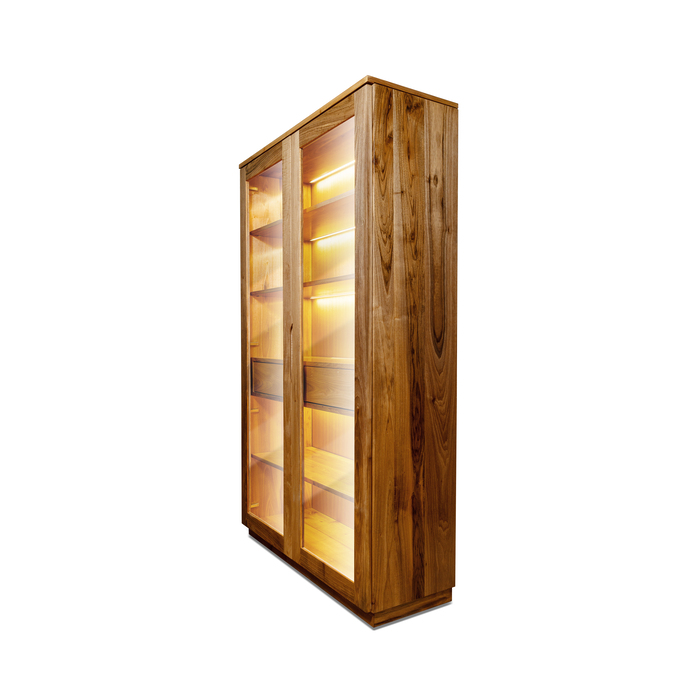 Walnut and Oak Display Cabinet – Contemporary Minimalist Design
