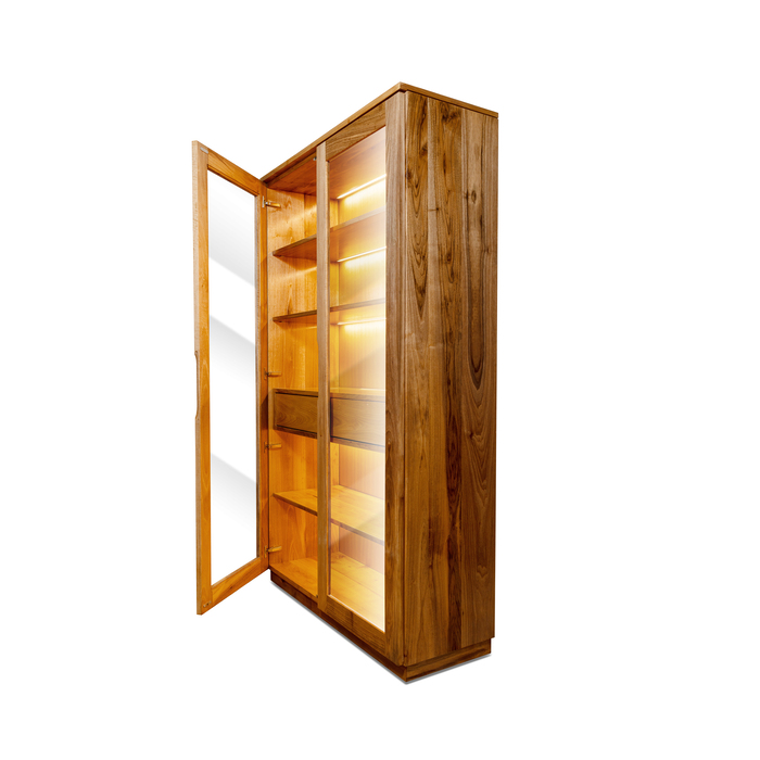 Walnut and Oak Display Cabinet – Contemporary Minimalist Design