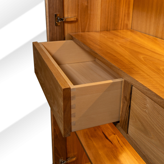 Walnut and Oak Display Cabinet – Contemporary Minimalist Design