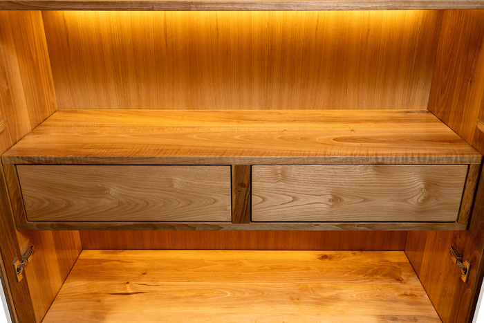 Walnut and Oak Display Cabinet – Contemporary Minimalist Design