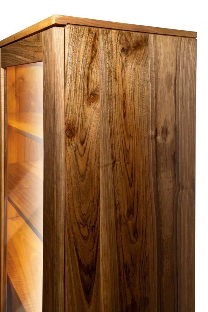 Walnut and Oak Display Cabinet – Contemporary Minimalist Design