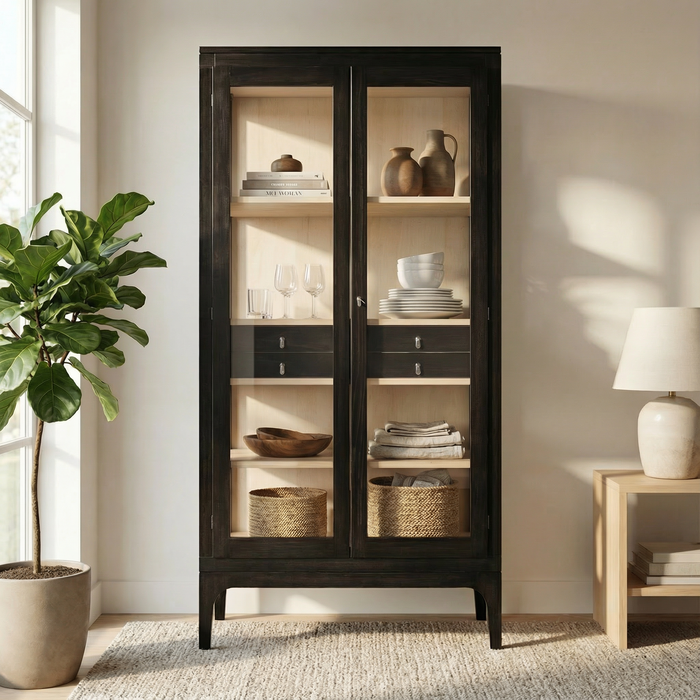 Vetrina nera due ante 