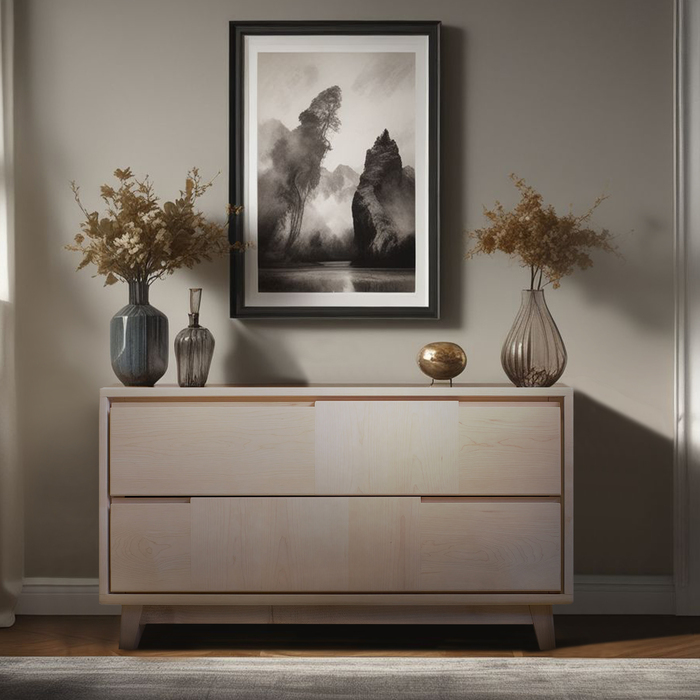 Modern Scandinavian-Style Nightstand with Two Drawers