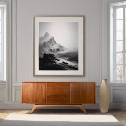 Minimalistisches, modernes Sideboard aus Walnuss-Holz