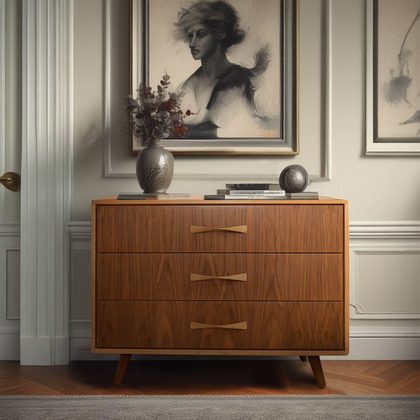 Handcrafted Nordic-Style Three-Drawer Dresser