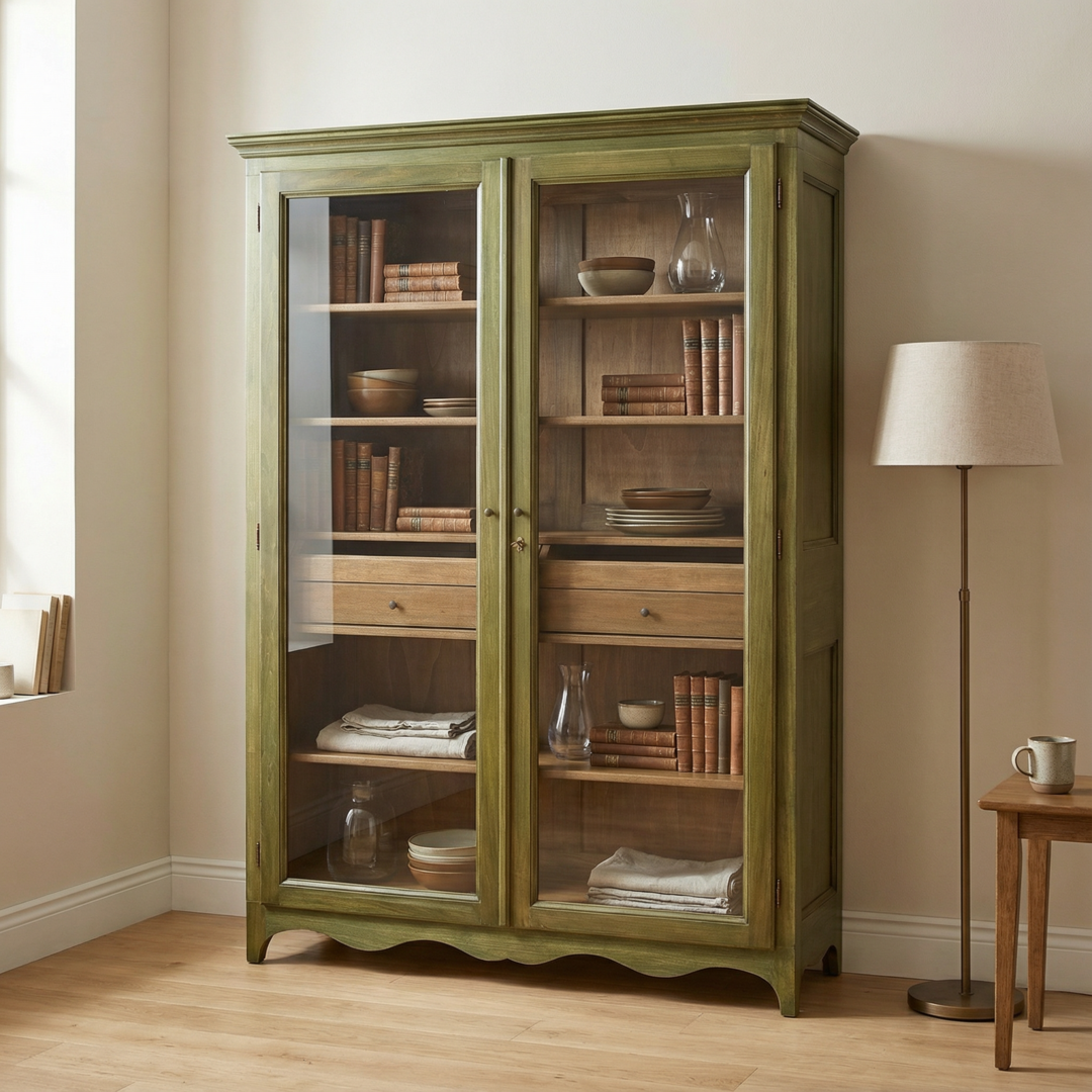 Green Bookcase | EBANISTERIA GAMBELLA