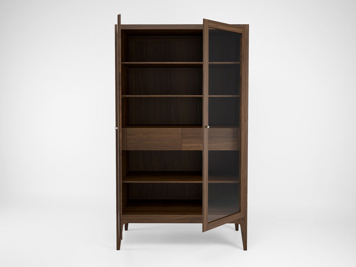 Two doors cabinet in walnut wood