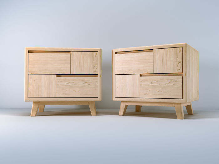 Nachtschrank im skandinavischen Stil