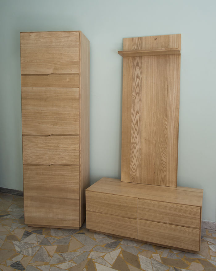 Gruppo di mobili da ingresso in legno di Frassino