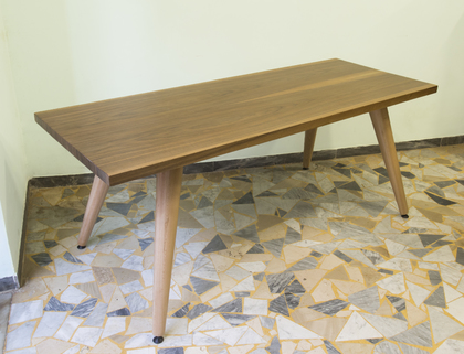 Tavolo moderno in noce, stile anni '50