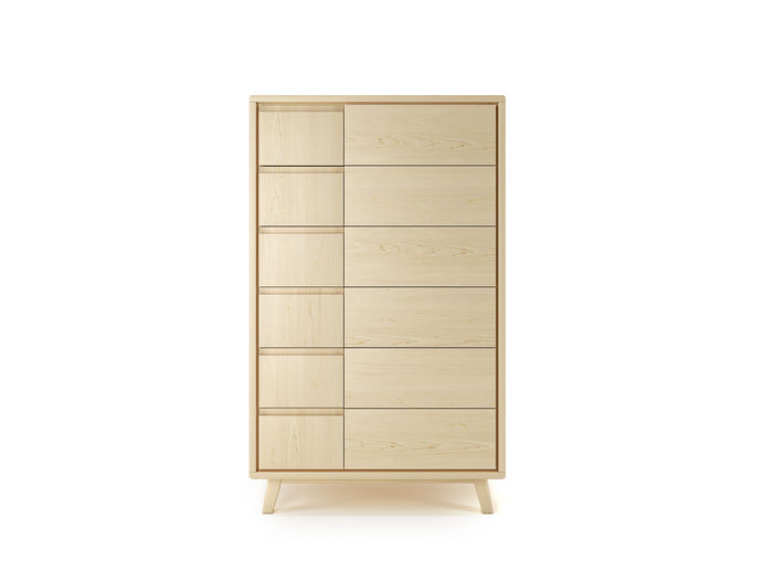Scandinavian style tallboy with six drawers