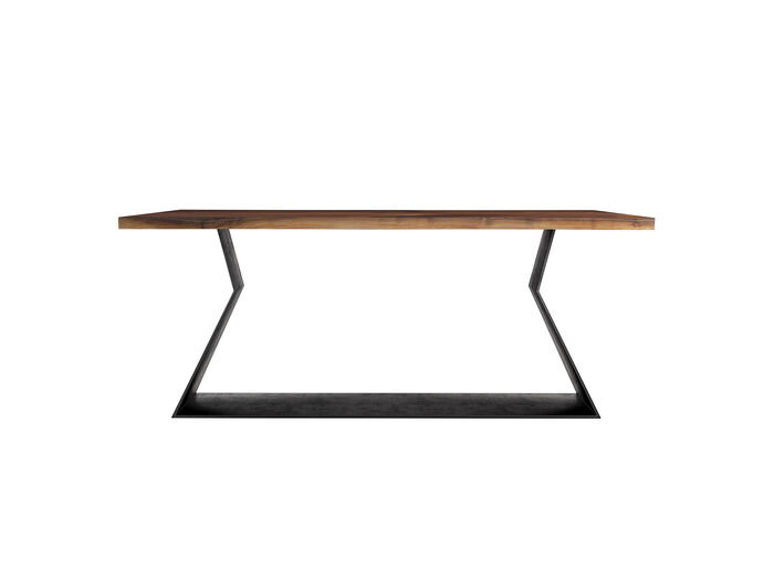 Dining table with metal base