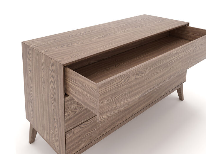 Minimal style dresser made from walnut wood 
