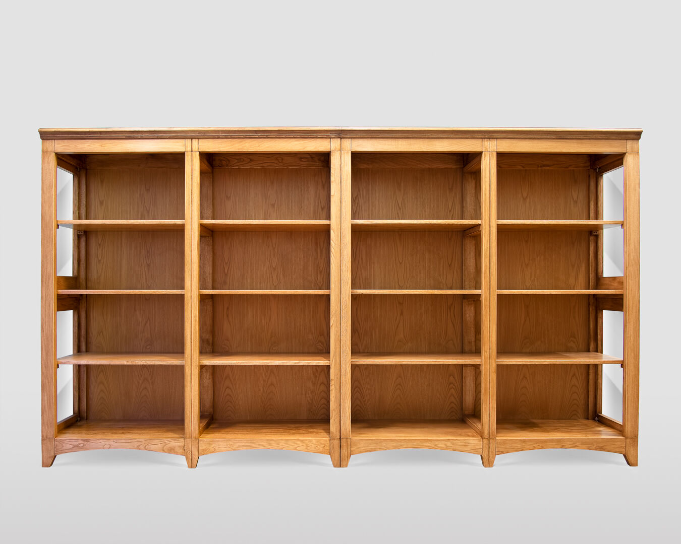 Modular bookcase in solid chestnut wood EBANISTERIA GAMBELLA