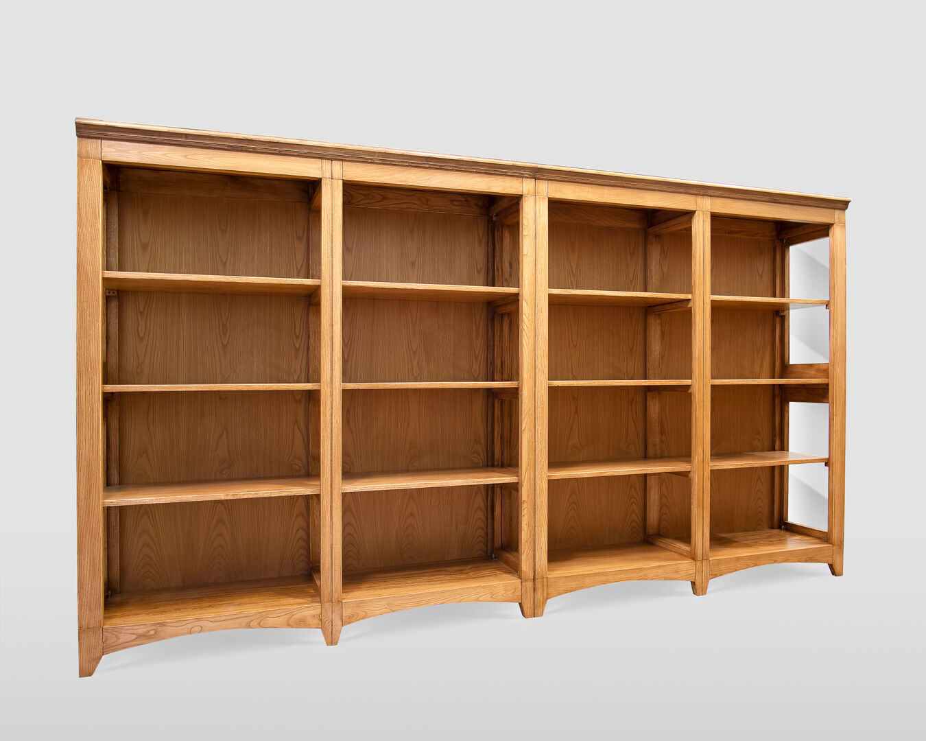 Modular bookcase in solid chestnut wood EBANISTERIA GAMBELLA