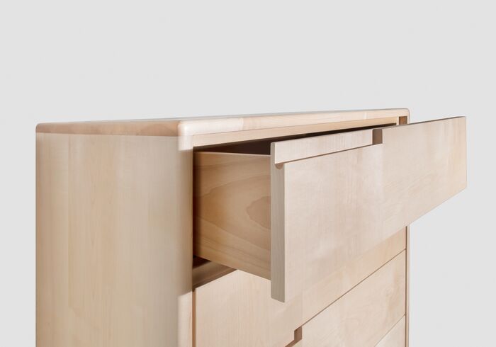 Scandinavian style tallboy with six drawers