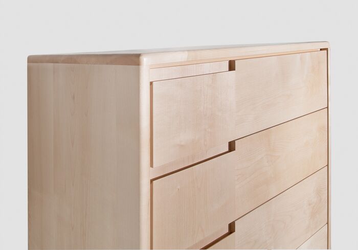 Scandinavian style tallboy with six drawers