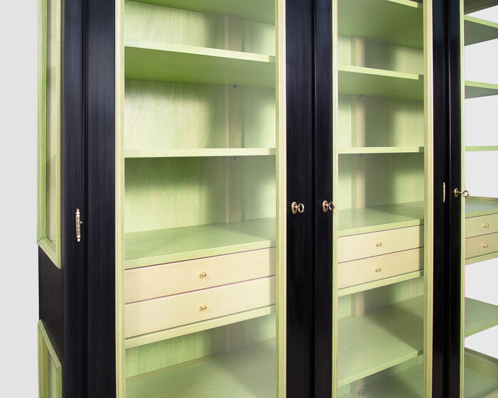 Outlandish three doors display cabinet with dresser