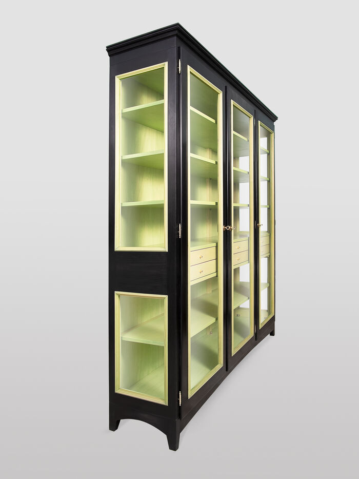Outlandish three doors display cabinet with dresser