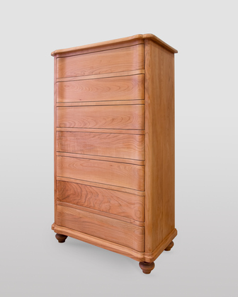 Seven drawers Tallboy in Cherry solid wood