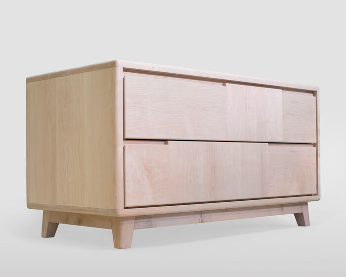 Modern Scandinavian-Style Nightstand with Two Drawers