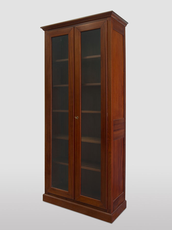 Two doors bookcase in solid mahogany wood