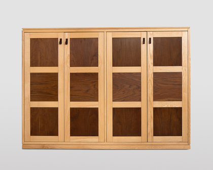 Scandinavian style four doors wooden wardrobe