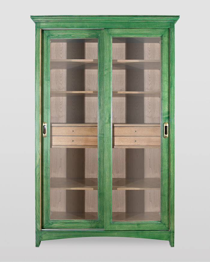 Libreria Verde Con Ante Scorrevoli