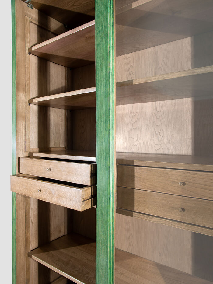 Libreria Verde Con Ante Scorrevoli